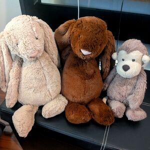 Jellycat Plush Bunny and Monkey Toy Set